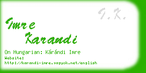 imre karandi business card