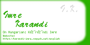 imre karandi business card